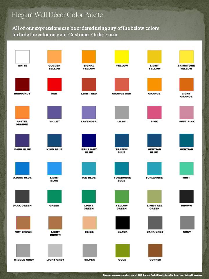 Pm The Color Chart